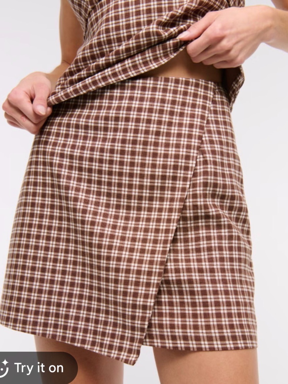 Abercrombie & Fitch Brown Plaid Mini Skirt Scarlett
